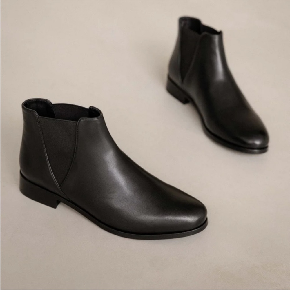 Classic Black Leather Ankle Boots